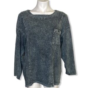 StylesToGo Distressed Grey Long Sleeve Top